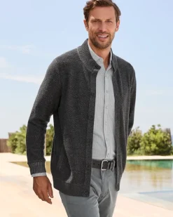 Tommy Bahama Crescent Shore IslandZone® Button-Mock Cardigan- Sweaters