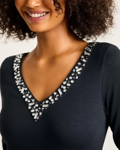 Tommy Bahama Darcy Embellished V-Neck Dress-Women Dresses