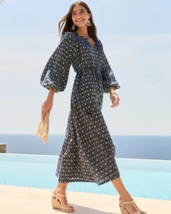 Tommy Bahama Diamond Cay Long-Sleeve Maxi Dress-Women Dresses