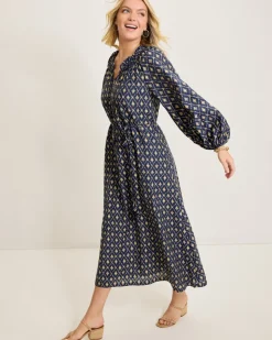 Tommy Bahama Diamond Cay Long-Sleeve Maxi Dress-Women Dresses
