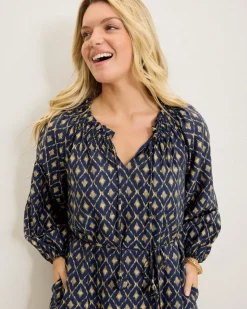 Tommy Bahama Diamond Cay Long-Sleeve Maxi Dress-Women Dresses