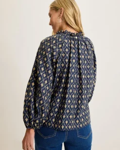 Tommy Bahama Diamond Cay Smocked Peasant Top-Women Tops & Shirts