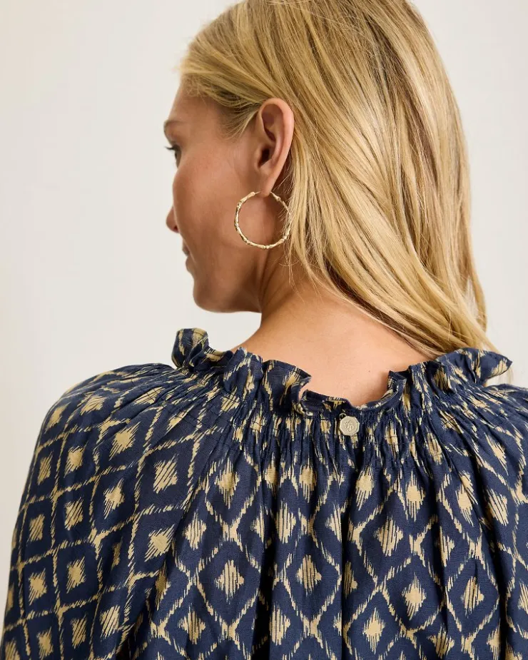 Tommy Bahama Diamond Cay Smocked Peasant Top-Women Tops & Shirts