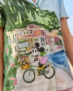Tommy Bahama Disney Coastal Cruisin' Silk Camp Shirt-Women Tops & Shirts