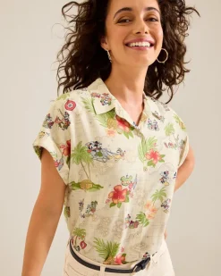 Tommy Bahama Disney Huladay Adventures Camp Shirt-Women Tops & Shirts