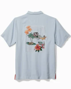 Tommy Bahama Disney Huladay Sleigh Ride Silk Camp Shirt- Shirts