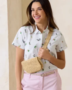Tommy Bahama Disney Nova Wave Beach Cruiser Camp Shirt-Women Tops & Shirts