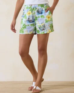 Tommy Bahama Disney Postcard to Paradise 5-Inch Linen Shorts-Women Shorts