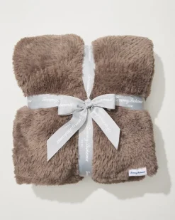 Tommy Bahama Faux Sable Knit Throw- Throws