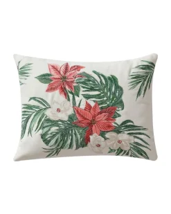Tommy Bahama Festive Palms Velvet Embroidered Decorative Pillow- Pillows & Shams
