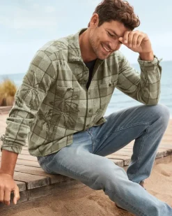 Tommy Bahama Fireside Palm Springs Stretch Flannel Shirt- Shirts