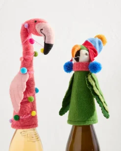 Tommy Bahama Flamingo & Parrot Bottle Topper Set- Drinkware & Bar