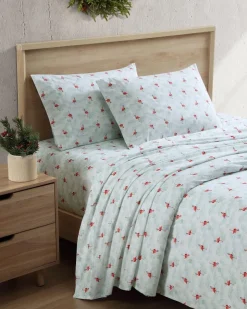 Tommy Bahama Flamingo Santa 4-Piece King Sheet Set- Sheet Sets & Bedskirts