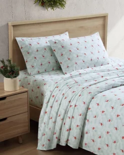Tommy Bahama Flamingo Santa 4-Piece Queen Sheet Set- Sheet Sets & Bedskirts