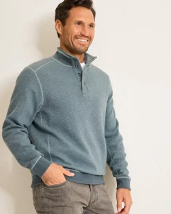 Tommy Bahama Flip Coast Reversible Snap Mock Sweatshirt- Sweatshirts