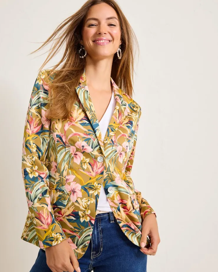 Tommy Bahama Flora Amora Satin Blazer-Women Jackets