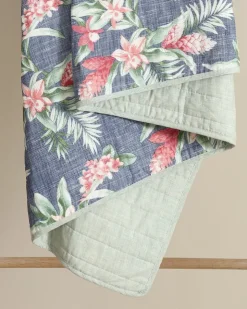 Tommy Bahama Floral Enchantment Reversible 3-Piece Full/Queen Quilt Set- Quilts & Blankets