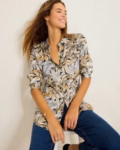 Tommy Bahama Grand Canal Long-Sleeve Silk Shirt-Women Tops & Shirts