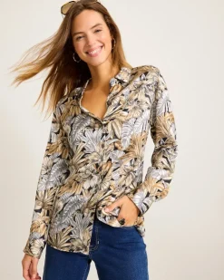 Tommy Bahama Grand Canal Long-Sleeve Silk Shirt-Women Tops & Shirts