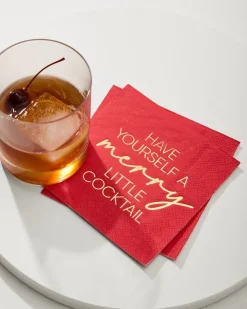 Tommy Bahama Have Yourself a Merry Little Cocktail Napkins- Drinkware & Bar