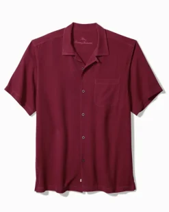 Tommy Bahama Hawaiian Herringbone Silk Camp Shirt- Shirts