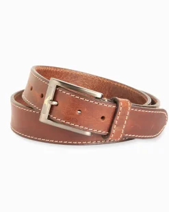 Tommy Bahama Heavy Stitch Leather Belt- Belts