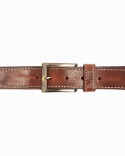 Tommy Bahama Heavy Stitch Leather Belt- Belts