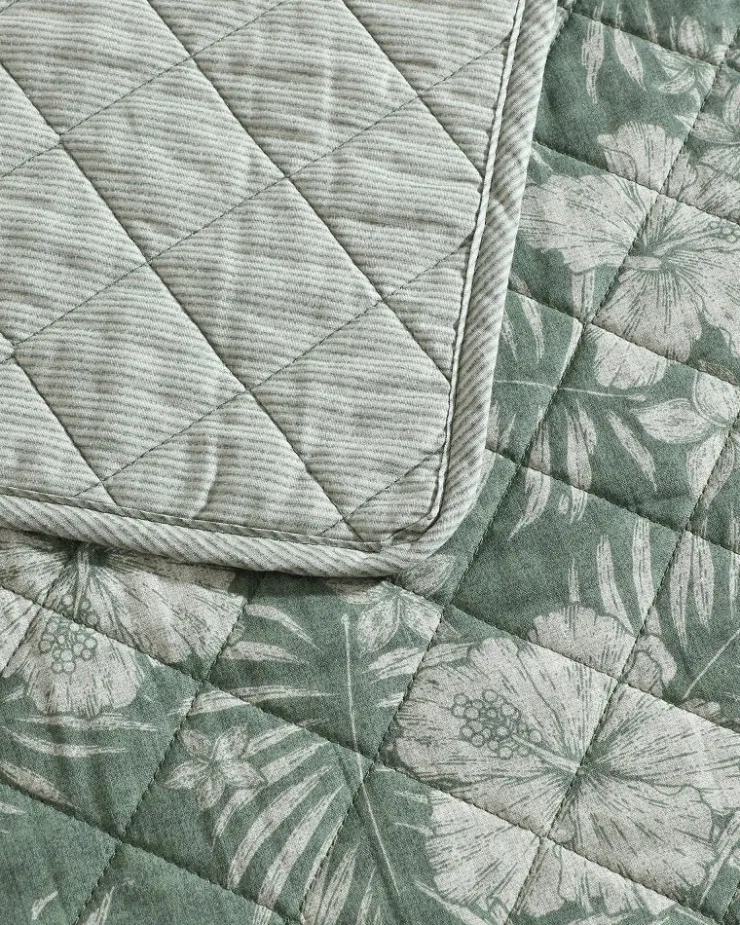 Tommy Bahama Hibiscus Reversible 3-Piece King Quilt Set- Quilts & Blankets