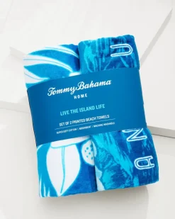 Tommy Bahama High Tide Hangout & Island Cays Blooms Beach Towels — Set of 2- Beach Accessories|Beach Towels