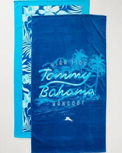 Tommy Bahama High Tide Hangout & Island Cays Blooms Beach Towels — Set of 2- Beach Accessories|Beach Towels