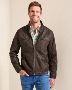 Tommy Bahama Highland Rocker Leather Jacket- Jackets & Outerwear