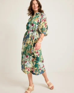 Tommy Bahama Hightide Flora Midi Shirt Dress-Women Dresses