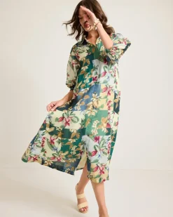 Tommy Bahama Hightide Flora Midi Shirt Dress-Women Dresses
