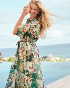 Tommy Bahama Hightide Flora Midi Shirt Dress-Women Dresses