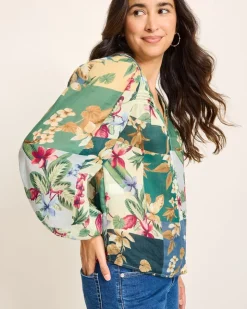 Tommy Bahama Hightide Flora Pintuck Blouse-Women Tops & Shirts
