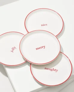 Tommy Bahama Holiday Appetizer Plates—Set of 4- Drinkware & Bar
