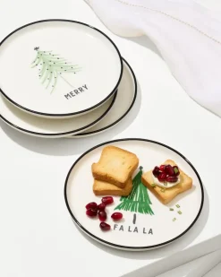Tommy Bahama Holiday Tree Appetizer Plates—Set of 4- Drinkware & Bar