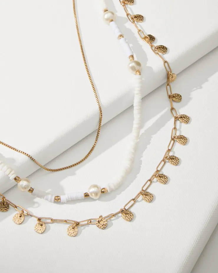 Tommy Bahama Indigo Bay Heishi & Pearl Layered Long Necklace-Women Jewelry