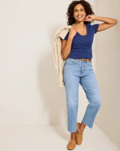 Tommy Bahama Indigo Palms™ High-Rise Cropped Straight-Leg Jeans-Women Pants & Crops|Jeans
