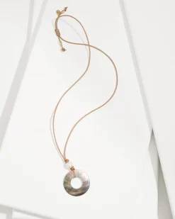 Tommy Bahama Indigo Shore Grey Shell Pendant Necklace-Women Jewelry