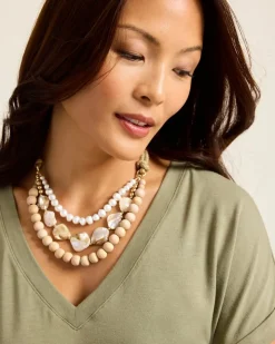 Tommy Bahama Indigo Shore Mother of Pearl Shell Statement Necklace-Women Jewelry