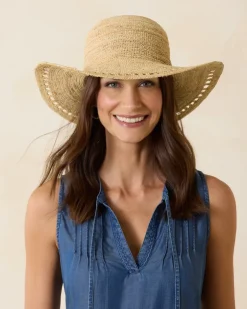 Tommy Bahama Isla Crochet Raffia Sun Hat-Women Hats & Caps