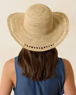 Tommy Bahama Isla Crochet Raffia Sun Hat-Women Hats & Caps