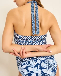 Tommy Bahama Island Cays Blooms Reversible Halter Tankini Top-Women Tankinis|Bikini Tops