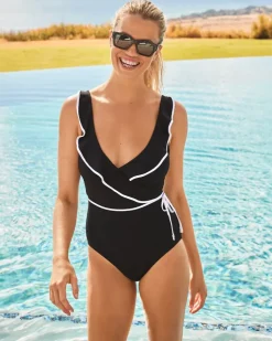 Tommy Bahama Island Cays Cabana Wrap-Front One-Piece Swimsuit-Women One-Piece Suits