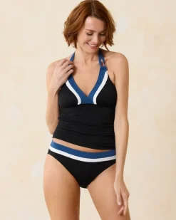 Tommy Bahama Island Cays Colorblock Halter Tankini Top-Women Tankinis|Bikini Tops