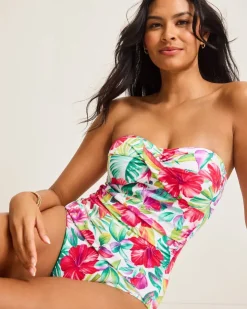 Tommy Bahama Island Cays Fiesta Bandeau One-Piece Swimsuit-Women One-Piece Suits