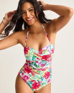 Tommy Bahama Island Cays Fiesta Bandeau One-Piece Swimsuit-Women One-Piece Suits
