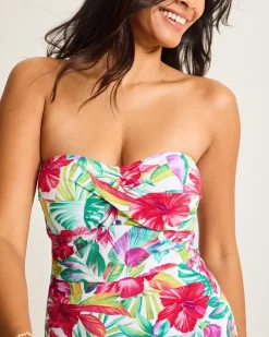 Tommy Bahama Island Cays Fiesta Bandeau One-Piece Swimsuit-Women One-Piece Suits