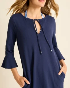 Tommy Bahama Island Cays Flounce-Sleeve Coverup Dress-Women Beach Coverups|Dresses